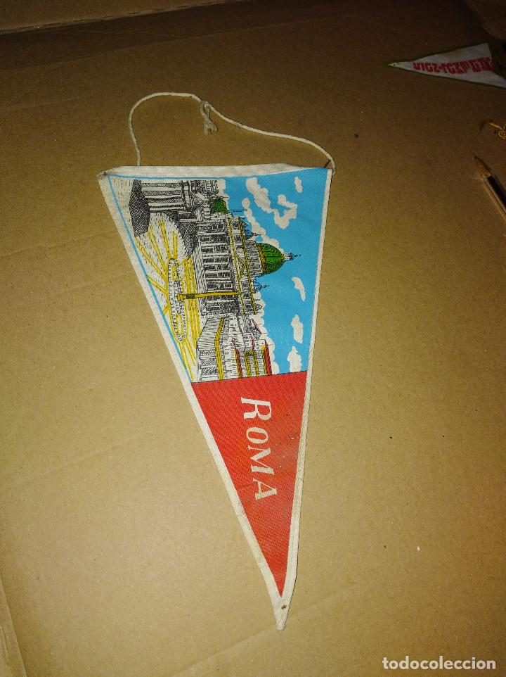 Banderines de colecci&oacute;n: banderin de tela roma italia a&ntilde;os 60