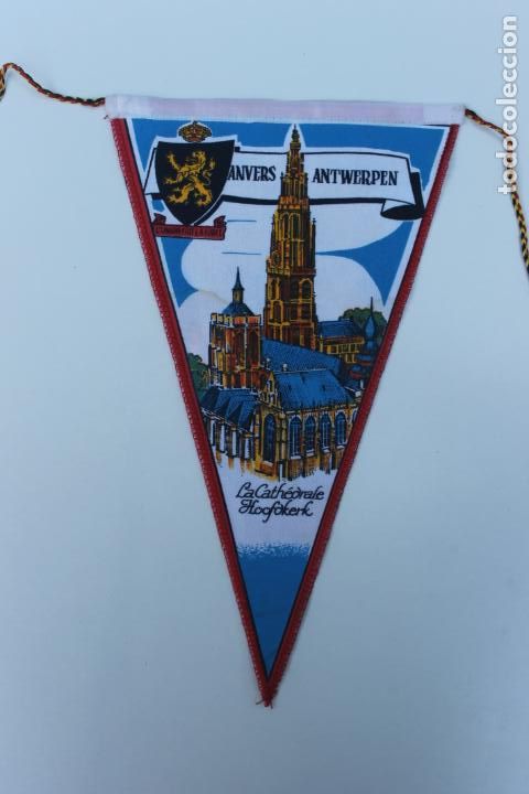 Bandierine di collezione: ANTIGUO BANDERIN AMBERES, ANVERS CATEDRAL, MONUMENTO BRABO, A&Ntilde;OS 60-70