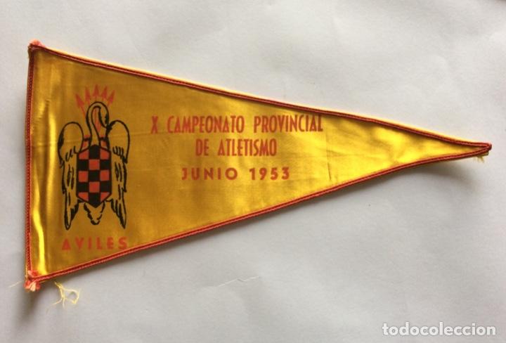 Banderines de colecci&oacute;n: BANDER&Iacute;N DE TELA. FALANGE SEU S.E.U. X CAMPEONATO PROVINCIAL ATLETISMO. JUNIO 1953. AVIL&Eacute;S. ASTURIAS