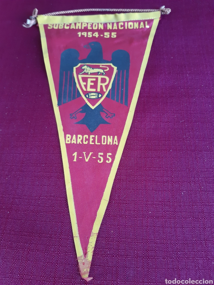 Bandierine di collezione: Banderin SUBCAMPEON NACIONAL 1954-55 BARCELONA 1-V-55