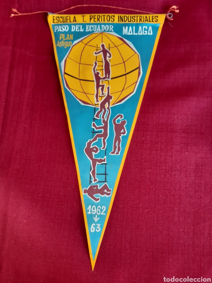 Sammlung von Wimpeln: Banderin. Escuela TECNICA PERITOS INDUSTRIALES MALAGA, PASO ECUADOR 1962-63. Plan antiguo