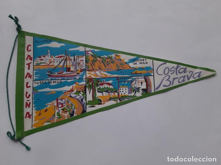 Bandierine di collezione: ANTIGUO BANDERIN DE TELA CATALU&Ntilde;A COSTA BRAVA TOSSA LLORET DE MAR SAN FELIU PALAMOS TURISMO