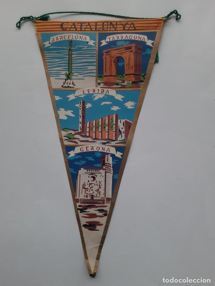 Bandierine di collezione: ANTIGUO BANDERIN DE TELA CATALU&Ntilde;A BARCELONA LERIDA TARRAGONA GERONA TURISMO