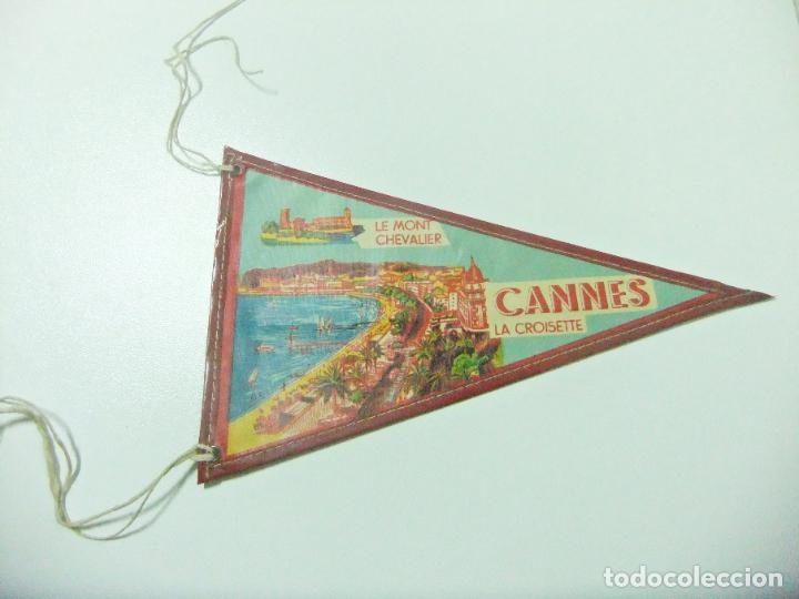 Sammlung von Wimpeln: ANTIGUO BANDER&Iacute;N CANNES LE MONT CHEVALIER LA CROISETTE - SOUVENIR TURISMO FRANCE FRANCIA ESCUDO