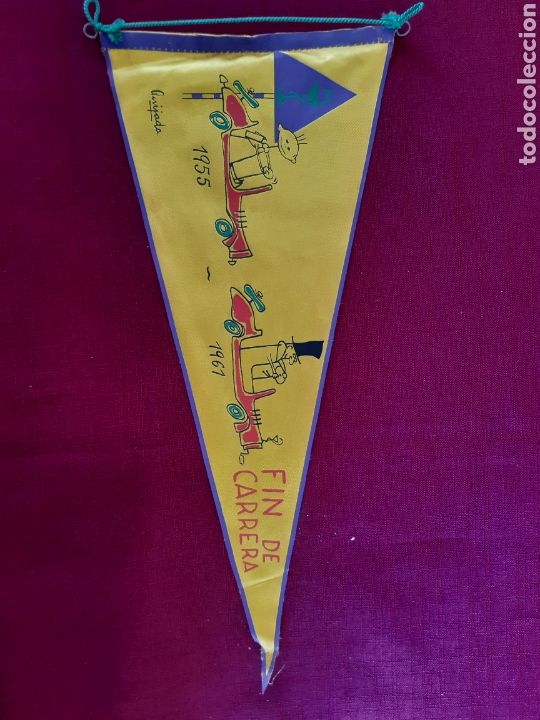 Galhardetes de cole&ccedil;&atilde;o: Banderin tela FARMACIA FIN CARRERA 1955 - 1961