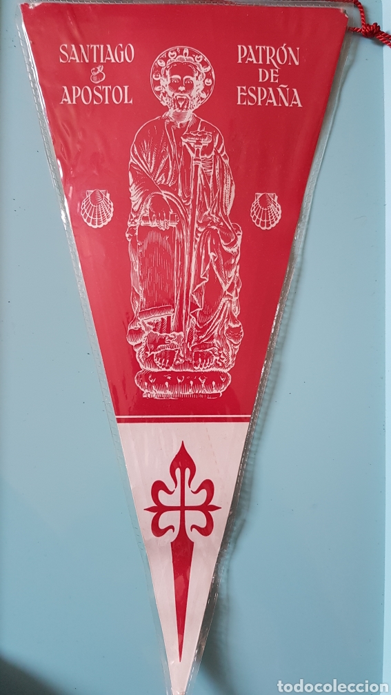 Galhardetes de cole&ccedil;&atilde;o: Bander&iacute;n Santiago Ap&oacute;stol PATR&Oacute;N DE ESPA&Ntilde;A. PLASTIFICADO
