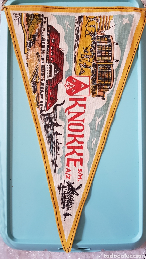 Galhardetes de cole&ccedil;&atilde;o: Bander&iacute;n KNOKKE. B&Eacute;LGICA. ESCUDO FLOR.