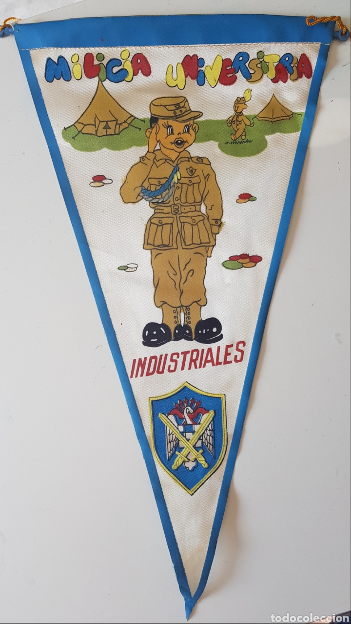 Galhardetes de cole&ccedil;&atilde;o: Bander&iacute;n MILICIA UNIVERSITARIA. INDUSTRIALES. SEDA. MILITAR. FRANCO.