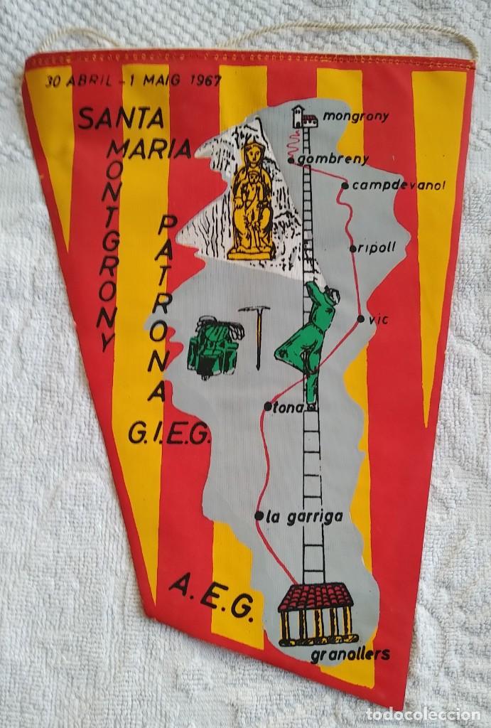 Sammlung von Wimpeln: BANDERIN SANTA MAR&Iacute;A DE MONTGRONY, PATRONA DEL G.I.E.G. A&Ntilde;OS 60. MUY BUEN ESTADO