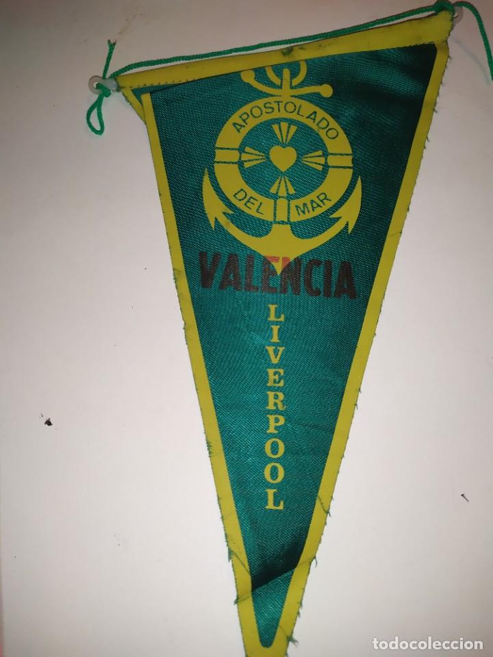 Galhardetes de cole&ccedil;&atilde;o: ANTIGUO BANDER&Iacute;N TUR&Iacute;STICO SOUVENIR APOSTOLADO DEL MAR VALENCIA LIVERPOOL