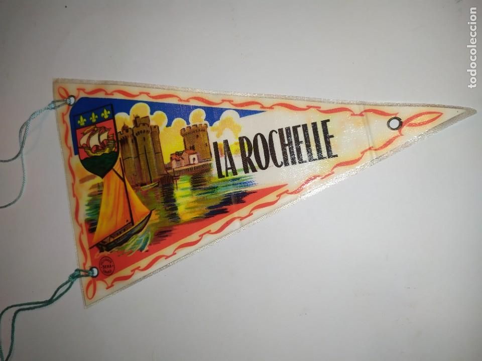Galhardetes de cole&ccedil;&atilde;o: ANTIGUO BANDER&Iacute;N TUR&Iacute;STICO SOUVENIR LA ROCHELLE BEKA ORANGE PLASTIFICADO