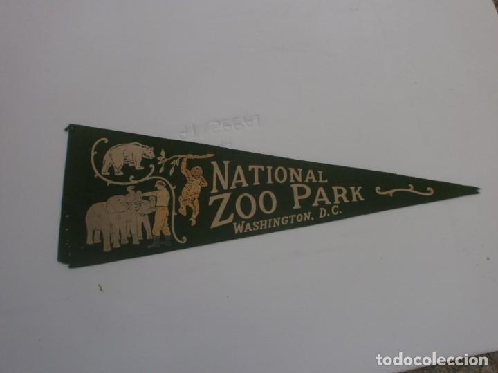 Galhardetes de cole&ccedil;&atilde;o: Antiguo banderin de fieltro 65X22 cm. National zoo park washington dc