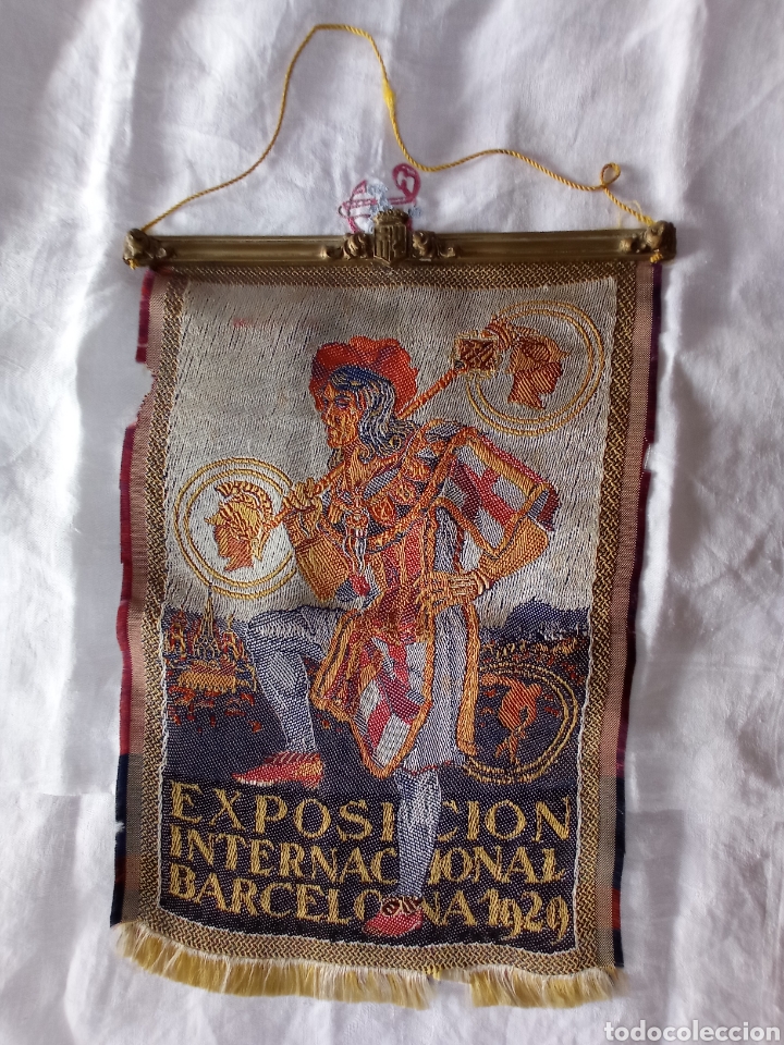 Galhardetes de cole&ccedil;&atilde;o: BANDER&Iacute;N DE SEDA EXPOSICI&Oacute;N INTERNACIONAL BARCELONA 1929