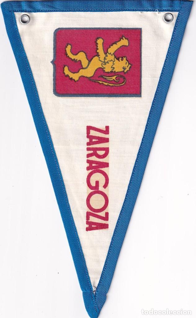 Fanions de collection: Bander&iacute;n en tela Recuerdo de Espa&ntilde;a Zaragoza unos 20 cm