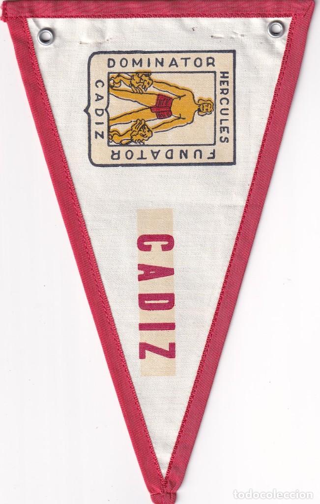 Fanions de collection: Bander&iacute;n en tela Recuerdo de Espa&ntilde;a C&aacute;diz unos 20 cm