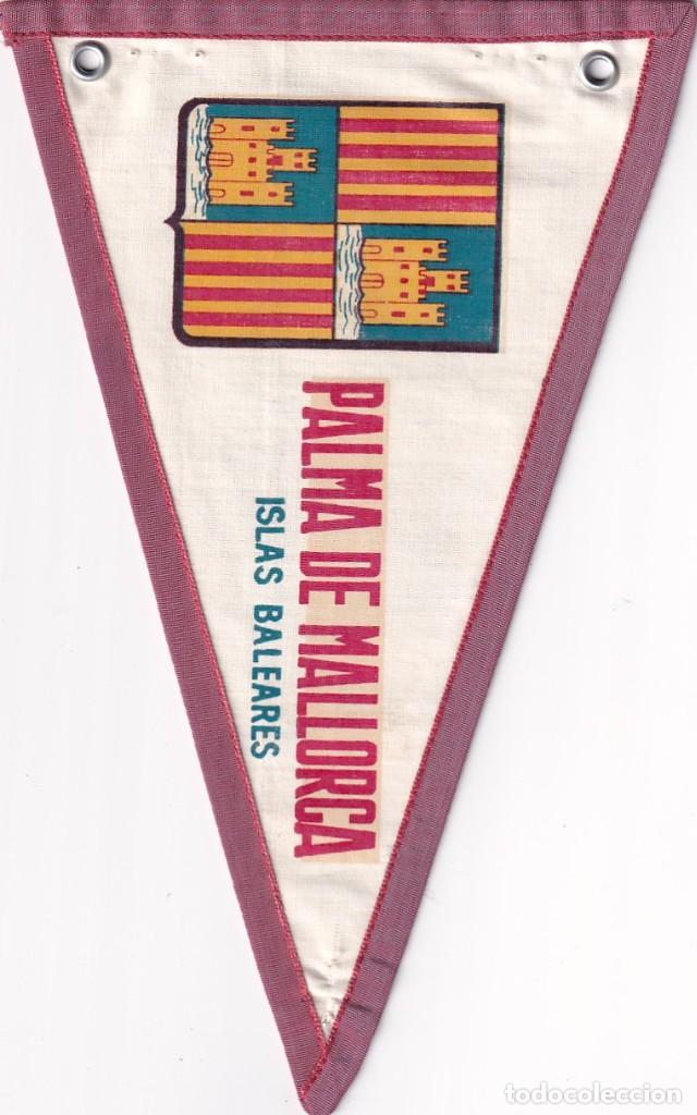 Fanions de collection: Bander&iacute;n en tela Recuerdo de Espa&ntilde;a Palma de Mallorca Baleares unos 20 cm