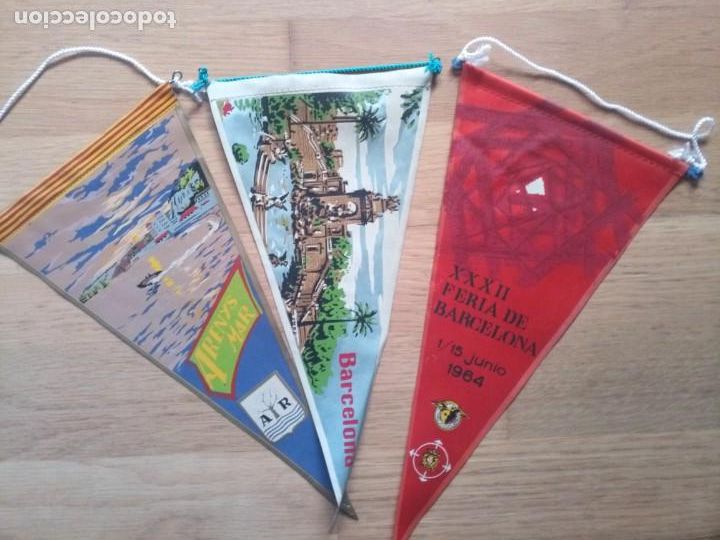Bandierine di collezione: Lote banderines antiguos Barcelona Catalu&ntilde;a