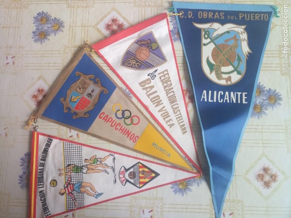 Galhardetes de cole&ccedil;&atilde;o: Lote banderines balonvolea L&eacute;rida Murcia Alicante castilla