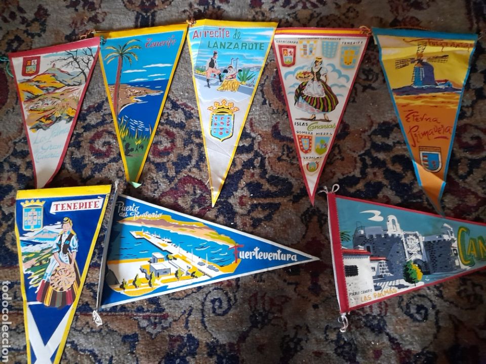 Sammlung von Wimpeln: Lote de 8 banderines ,de las Islas Canarias