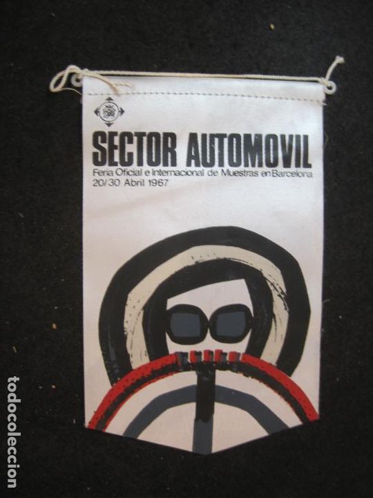 Sammlung von Wimpeln: BARCELONA-SECTOR AUTOMOVIL-FERIA OFICIAL DE MUESTRAS-BANDERIN ANTIGUO-VER FOTOS-(V-22.844)