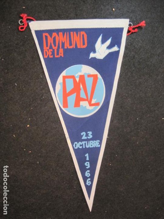 Sammlung von Wimpeln: DOMUND DE LA PAZ-A&Ntilde;O 1966-BANDERIN ANTIGUO-VER FOTOS-(V-22.844)