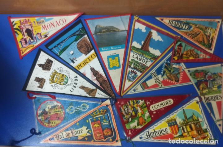 Sammlung von Wimpeln: LOTE 13 ANTIGUOS BANDERINES - CIUDADES EXTRANGERAS - LOURDES, PORTO, LISBOA, MONACO, VAL DE LOIRE...