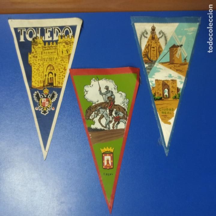 Sammlung von Wimpeln: LOTE 3 ANTIGUOS BANDERINES - CASTILLA LA MANCHA
