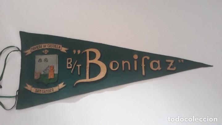 Banderines de colecci&oacute;n: Antiguo bander&iacute;n de fieltro. Petrolero B/T BONIFAZ. Naviera Castilla, Santander. A&ntilde;os 60. Muy escaso