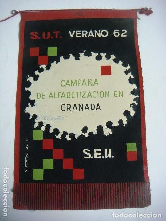 Collection pennants: BANDERIN DE LOS A&Ntilde;OS 60 EN TELA DE S.U.T.VERANO 62 CAMPA&Ntilde;A DE ALFABETIZACION SEU -(&)