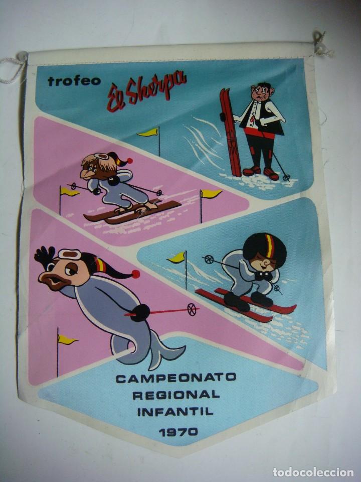 Galhardetes de cole&ccedil;&atilde;o: BANDERIN DE TELA DE LOS A&Ntilde;OS 60-TROFEO EL SHERPA CAMPEONATO REGIONAL INFANTIL 1970