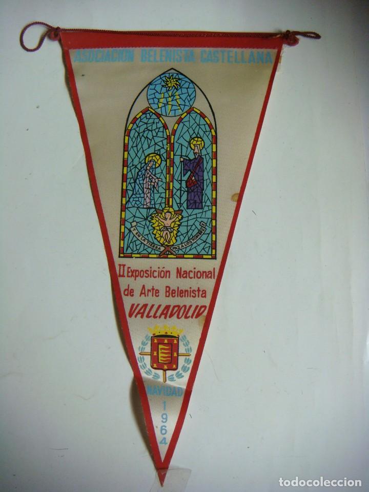Galhardetes de cole&ccedil;&atilde;o: BANDERIN EN TELA A&Ntilde;OS 60-II EXPOSICION NACIONAL DE ARTE BELENISTA VALLADOLID 1964