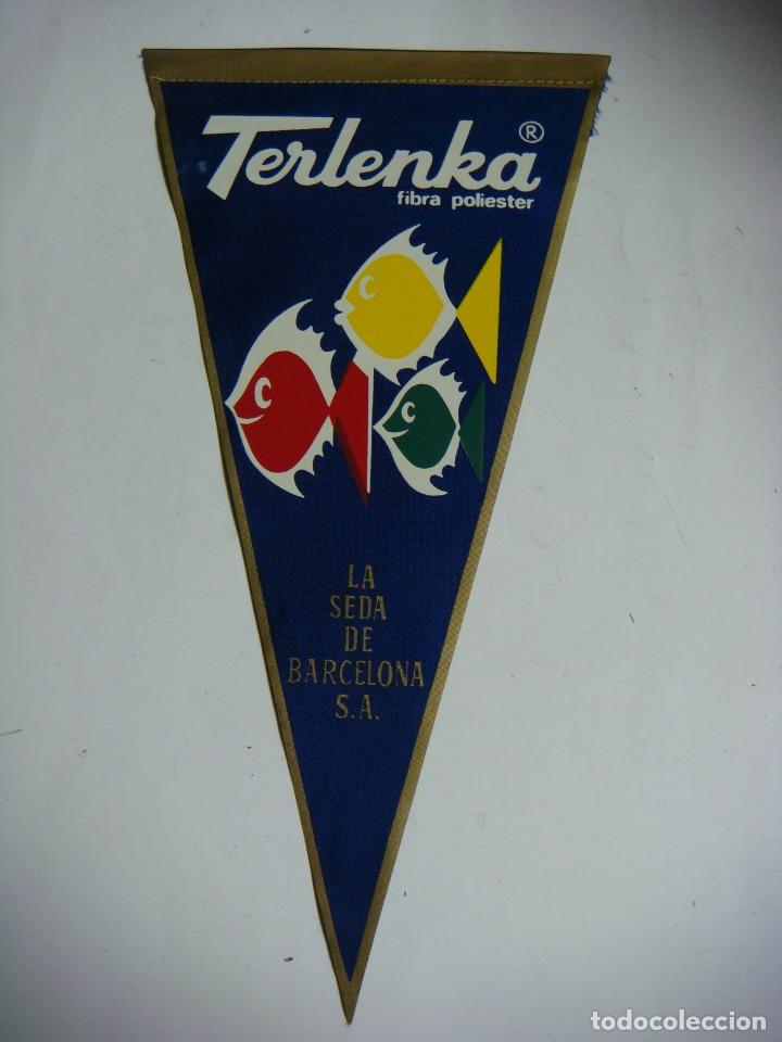 Galhardetes de cole&ccedil;&atilde;o: BANDERIN EN TELA A&Ntilde;OS 60- TERLENKA FIBRA POLIESTER COLOR AZUL MARINO