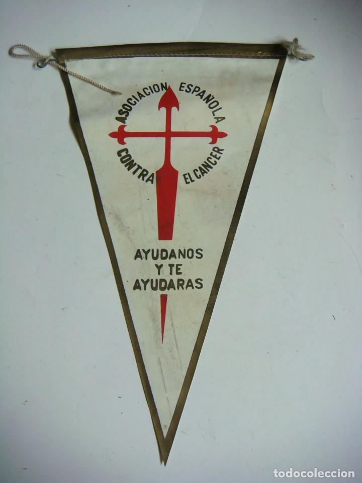 Galhardetes de cole&ccedil;&atilde;o: BANDERIN EN PLASTICO A&Ntilde;OS 60-ASOCIACION ESPA&Ntilde;OLA CONTRA EL CANCER