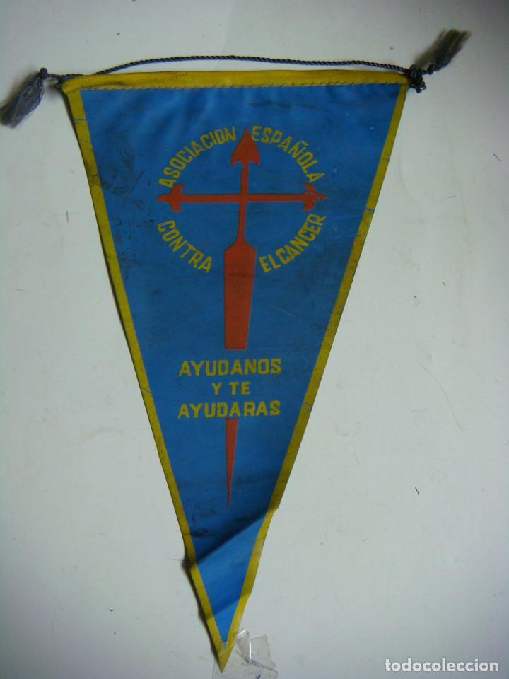 Galhardetes de cole&ccedil;&atilde;o: BANDERIN EN PLASTICO A&Ntilde;OS 60-ASOCIACION ESPA&Ntilde;OLA CONTRA EL CANCER