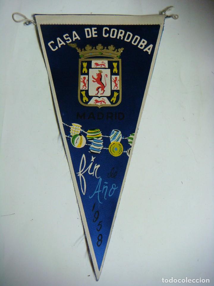 Galhardetes de cole&ccedil;&atilde;o: BANDERIN EN TELA A&Ntilde;OS 60-CASA DE CORDOBA MADRID FIN DE A&Ntilde;O 1958