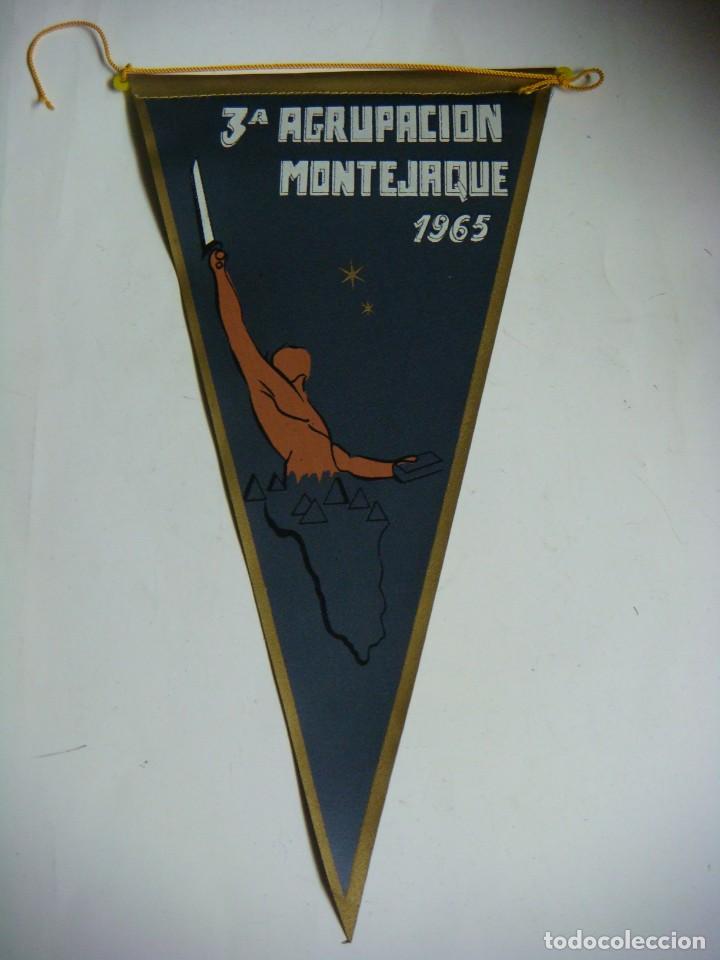 Galhardetes de cole&ccedil;&atilde;o: BANDERIN EN TELA A&Ntilde;OS 60-3&ordf; AGRUPACION MONTEJAQUE 1965