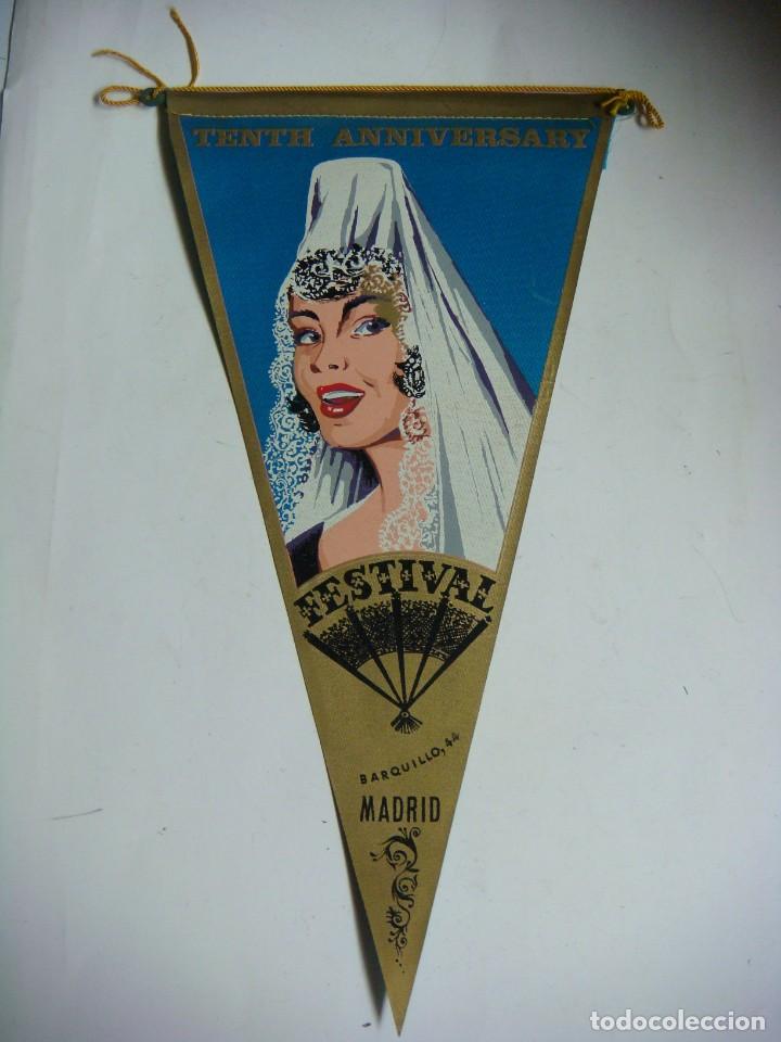 Galhardetes de cole&ccedil;&atilde;o: BANDERIN EN TELA A&Ntilde;OS 60-FESTIVAL BARQUILLO,44 MADRID