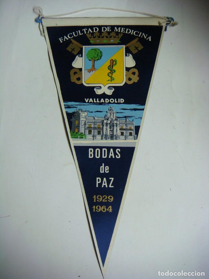 Bandierine di collezione: BANDERIN EN TELA A&Ntilde;OS 60-FACULTAD DE MEDICINA VALLADOLID BODAS DE PAZ 1929-1964