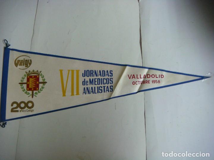Bandierine di collezione: BANDERIN EN TELA A&Ntilde;OS 60-VII JORNADAS DE MEDICOS ANALISTAS VALLADOLID OCTUBRE 1958