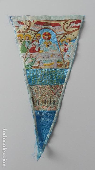 Bandierine di collezione: BANDERIN VI CONGRESO EUCARISTICO NACIONAL - 1964- LE&Oacute;N- BASILICA DE SAN ISIDORO