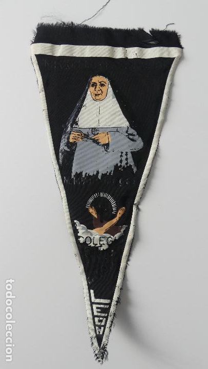 Bandierine di collezione: BANDERIN PRO BEATIFICACION M. M. ANA MOGAS COLEGIO DIVINA PASTORA LE&Oacute;N 1962