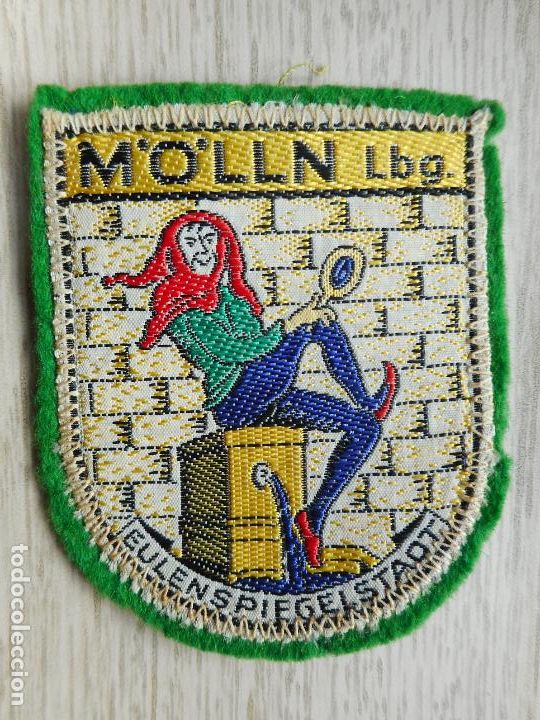 Galhardetes de cole&ccedil;&atilde;o: ANTIGUO PARCHE TELA.CLOTH PATCH.MOLLN.EULENSPIEGELSTADT.ALEMANIA-GERMANY