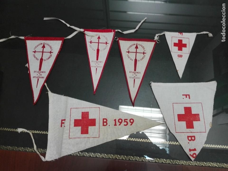 Banderines de colecci&oacute;n: LOTE DE BANDERINES ASOCIACION ESPA&Ntilde;OLA CONTRA EL CANCER- A&Ntilde;OS 50/60