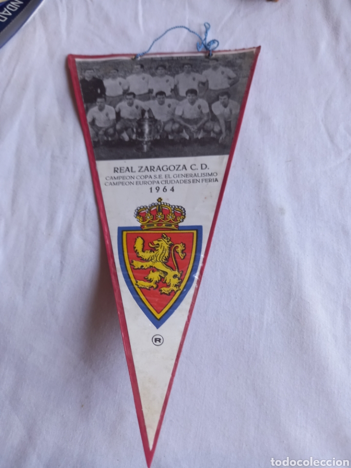 Galhardetes de cole&ccedil;&atilde;o: ANTIGUO BANDERIN REAL ZARAGOZA 1964 CAMPEON COPA EL GENERALISIMO