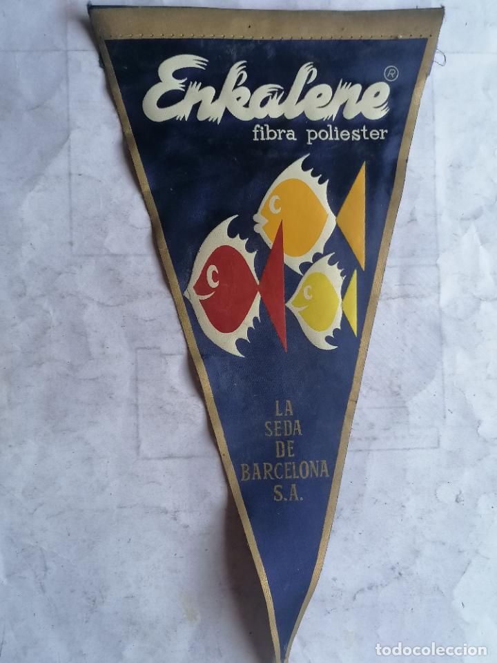 Banderines de colecci&oacute;n: ANTIGUO BANDERIN, ENKALENE FIBRA POLIESTER, LA SEDA DE BARCELONA., MEDIDAS 27,5 X 14,5 CM