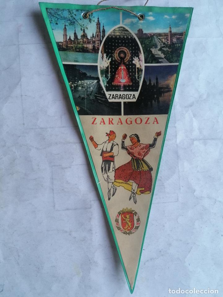 Galhardetes de cole&ccedil;&atilde;o: ANTIGUO BANDERIN, ZARAGOZA, MEDIDAS 28 X 15 CM