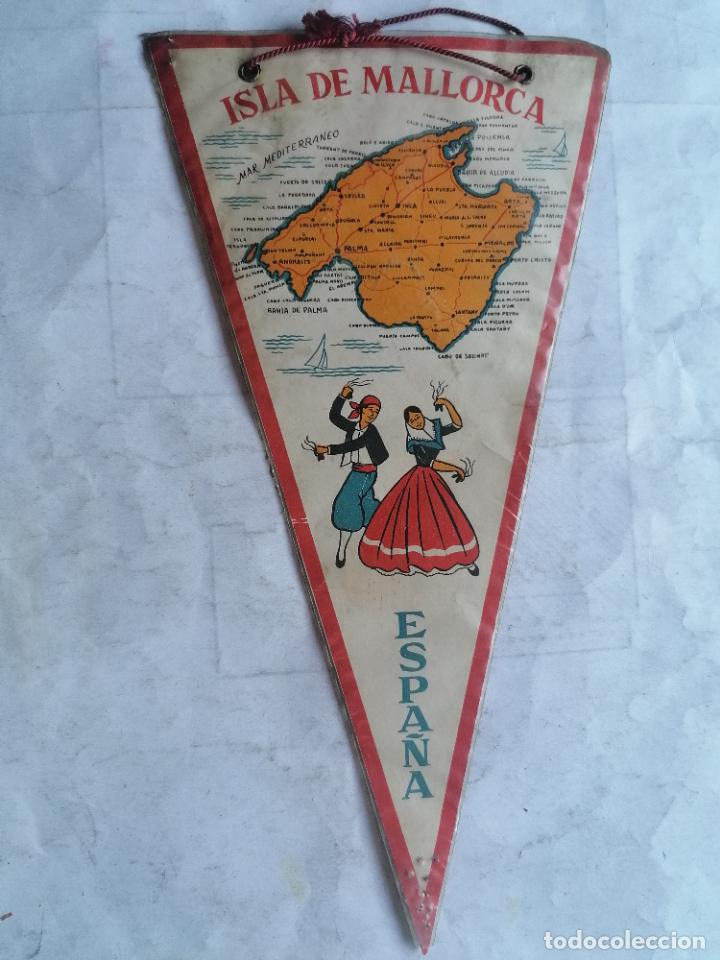 Galhardetes de cole&ccedil;&atilde;o: ANTIGUO BANDERIN DOBLE, ISLA DE MALLORCA - PORTO CRISTO, MEDIDAS 28 X 15 CM