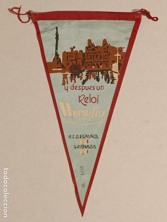 Banderines de colecci&oacute;n: BANDERIN DE PUBLICIDAD Y FUTBOL ESPA&Ntilde;OL GRANADA
