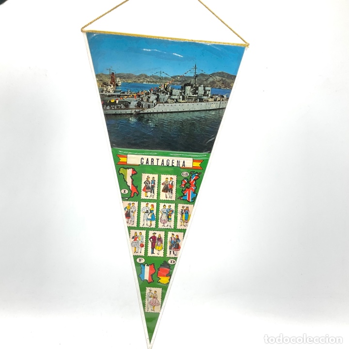 Fanions de collection: Bander&iacute;n antiguo tur&iacute;stico publicitario - CARTAGENA ESPA&Ntilde;A