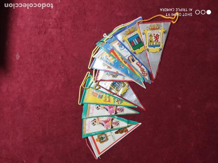 Fanions de collection: lote de 13 peque&ntilde;os banderines de plastico